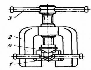Схема стандартного инструмента для развальцовки медных труб
