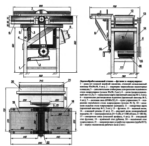 Схема универсального станка – фуганок и циркулярная пила